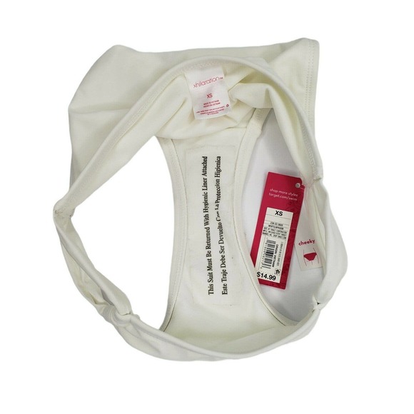 Cheeky Bikini Swim Bottom Juniors 1 Womens 00 White Strappy Sides - Picture 11 of 11